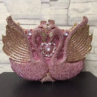 Sac à main de soirée, de mariage, de banquet, de voyage, de festival, de cadeau, orné de perles de cygne et de strass