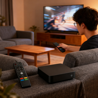 Precio de Fábrica HLQ-X5 TV Box Android 15 Amlogic S905L Quad-Core 4K Dual WIFI 2GB 8GB con Botones de Avance y Retroceso y Control Remoto por Voz