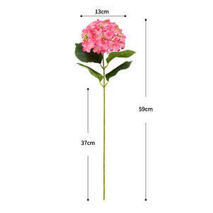 Composition florale artificielle en soie d'hortensias Dongchen Crafts, branche unique de 13 cm de diamètre, fleurs pour vase, style pastoral, pour table - Product Image 5