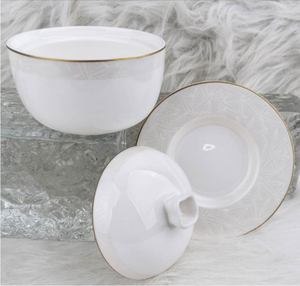Nouvelle arrivée : vaisselle en porcelaine chinoise, ensemble de plats et de bols en porcelaine moderne et simple, empilables, possibilité de personnalisation OEM - Product Image 4