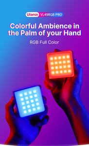 ไฟวิดีโอ LED สี RGB รุ่น Top Color mini <span class=keywords><strong>Ulanzi</strong></span> VL49 PRO ให้แสงสีเต็มรูปแบบ 2500K ถึง 9000K สำหรับกล้องถ่ายภาพ พร้อมแผ่นกระจายแสงแบบรังผึ้ง - Product Image 2