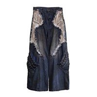 Jean baggy Y2K pour homme, coupe large, taille haute, longueur intégrale, style hip-hop, coupe ample, écologique, noir délavé et déchiré, design personnalisé