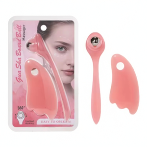 LMLTOP Masseur facial Gua Sha 2-en-1 rose en PP à séchage rapide, rouleau de massage des yeux <span class=keywords><strong>Casino</strong></span> Royal à trois billes, aide relaxante pour les yeux - Product Image 1