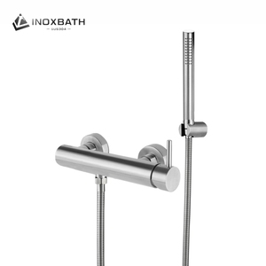 Mitigeur de douche mural en acier inoxydable SUS304 avec barre coulissante, valve en céramique, finition brossée, jet pluie pour hôtels et villas - Product Image 2