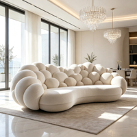 Canapé moderne en tissu organique courbé, couleur personnalisée, design en forme de nuage, mobilier haut de gamme pour salon