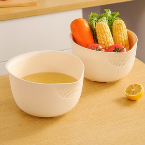 Lazy Supplies <b>Plastic</b> Rice Kitchen Thickened Rice Washer Washing Basket Drain Water Washing Rice Sieve Dense Hole Multi-purpose - Product Image 6