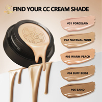 Foundation Tahan Air Korea Full Coverage, Sunscreen Organik Herbal Mineral, Krim BB/CC Cushion Air Moisturizing Mushroom Head