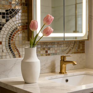 Vaso in <span class=keywords><strong>Cemento</strong></span> Bianco Minimalista Nordico, Materiale Ecologico, Texture Opaca, Vaso da Tavolo, Decorazione Moderna per Soggiorno - Product Image 2