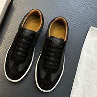 Chaussures de skate décontractées pour hommes, style luxe, artisanat original, en cuir véritable, à lacets, baskets quotidiennes, chaussures plates toutes saisons, artisanat original