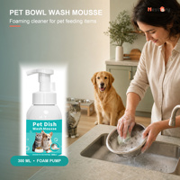 Nettoyant enzymatique pour gamelles d'animaux 300 ml – Mousse de lavage non parfumée, non toxique et sûre pour chiens et chats – Élimine les résidus de salive