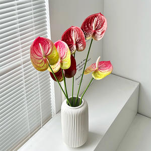 Real Touch 12 Kleuren Enkele Stam Kunstmatige Anthurium 62Cm Premium Pu Decoratieve Faux <span class=keywords><strong>Plant</strong></span> Voor Bloemstuk Home Decor - Product Image 2