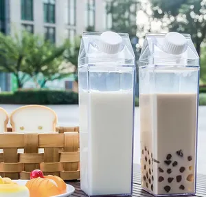 Top người bán uống trẻ em 500ml 1000ml tùy chỉnh trống nước trái cây 17Oz vuông Acrylic cup hộp rõ ràng sữa carton chai nước nhựa