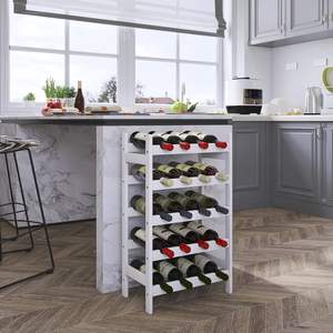 Casier à vin en <span class=keywords><strong>bambou</strong></span> à 5 niveaux, support d'affichage de 20 bouteilles, étagères de rangement en bois pour cuisine, garde-manger, cave, bar, blanc - Product Image 2