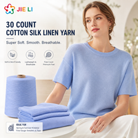 Fil à tricoter fantaisie en coton, soie et lin, super frais, doux, respirant et léger, 30 NM, pour pulls printemps-été, OEM ODM