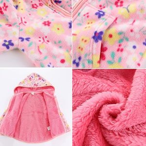 Veste polaire épaisse et chaude coupe-vent pour bébé fille, 100 % polyester, à capuche, coupe classique, directement de l'usine - Product Image 6