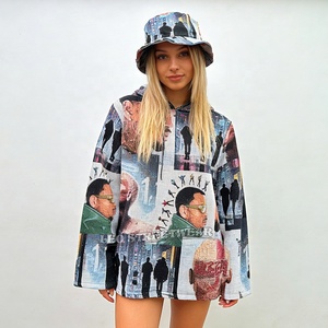 Neue Mode Damen Tapisserie-Hoodie Streetwear <span class=keywords><strong>Rapper</strong></span>-Kleidung Übergröße Rosa Cardigan Cropped Vollständig Satin-gefütterte Hoodies für Frauen - Product Image 1