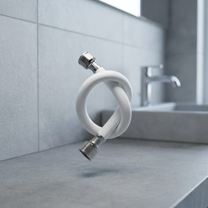 Manguera de Ducha Flexible de PVC de 1/2 Pulgada, Diseño Moderno y Minimalista, Blanca, para Baño, Garantía de 3 Años - Product Image 2