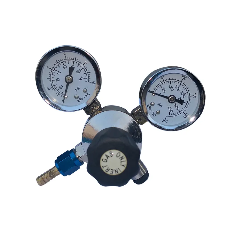 Hoge Kwaliteit Single Stage Dual Gauge Druk Regulator Voor Inert Gas Stikstof CO2 Gas Lassen Machine