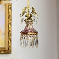 Lustre vintage français de style mi-siècle pour salon, chambre, hôtel, villa, luminaire suspendu en cristal classique antique