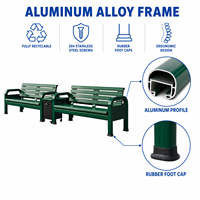 Chaise de repos en alliage d'aluminium de haute qualité pour terrains de sport, banc de repos pour joueurs de tennis, siège à dossier pour plusieurs personnes