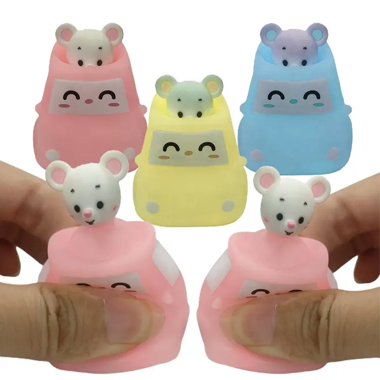 Stress Toy Mice in Squishy Car Sensory Anxiety Relief Office Toy Ball Fidget Toys for Birthday Stress Relief Gifts Party Favors