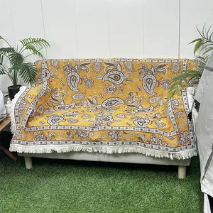 2024 novas ideias de produtos capas de sofá personalizadas tapete de tecido boho cobertor de acampamento para piquenique ao ar livre