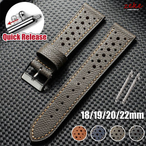 Bracelets universels en <span class=keywords><strong>cuir</strong></span> véritable vintage 18mm 19mm 20mm 22mm pour hommes et femmes, en acier inoxydable, en <span class=keywords><strong>cuir</strong></span> de vachette respirant, à libération rapide - Product Image 2