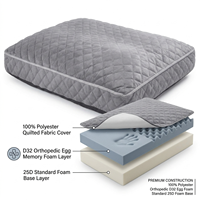 Tapis orthopédique personnalisé pour animaux de compagnie, tissu matelassé 100% polyester, mousse à mémoire de forme D32 Egg Crate, mousse 25D, OEM ODM