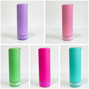 20oz Macaron Colored USB Charging Speaker Music Tumbler Smart Straight Water Bottle for Blank Sublimation - Product Image 2