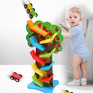 In legno di Frutta Albero di Pista Auto Giocattoli di Diapositive Auto Da Corsa Rampa Racer Giocattolo Precoce Dello Sviluppo Del Bambino Dei Bambini Regali - Product Image 6