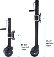 TOWKING Cric de remorque pour bateau à fixation par boulons, capacité de 1500 lb, avec élévation de 10 pouces et roues doubles de 6 pouces, cric latéral anti-vent