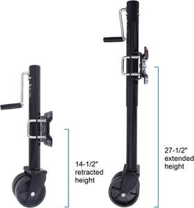 TOWKING Cric de <span class=keywords><strong>remorque</strong></span> pour bateau à fixation par boulons, capacité de 1500 lb, avec élévation de <span class=keywords><strong>10</strong></span> pouces et roues doubles de 6 pouces, cric latéral anti-vent - Product Image 4