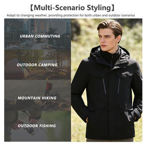秋冬用3in1防水防風保温着脱式通気性スタンドジッパー付きユニフォームフリース長袖ジャケット - Product Image 3
