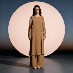 Robe Abaya de soirée élégante en polyester à paillettes personnalisée de luxe pour femmes musulmanes - Product Image 4