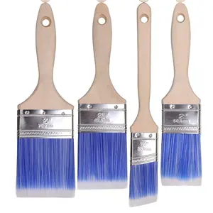 Wholesale High Quality Blue Nylon Hair Wooden Handle Brush Set Oil Paints Brush