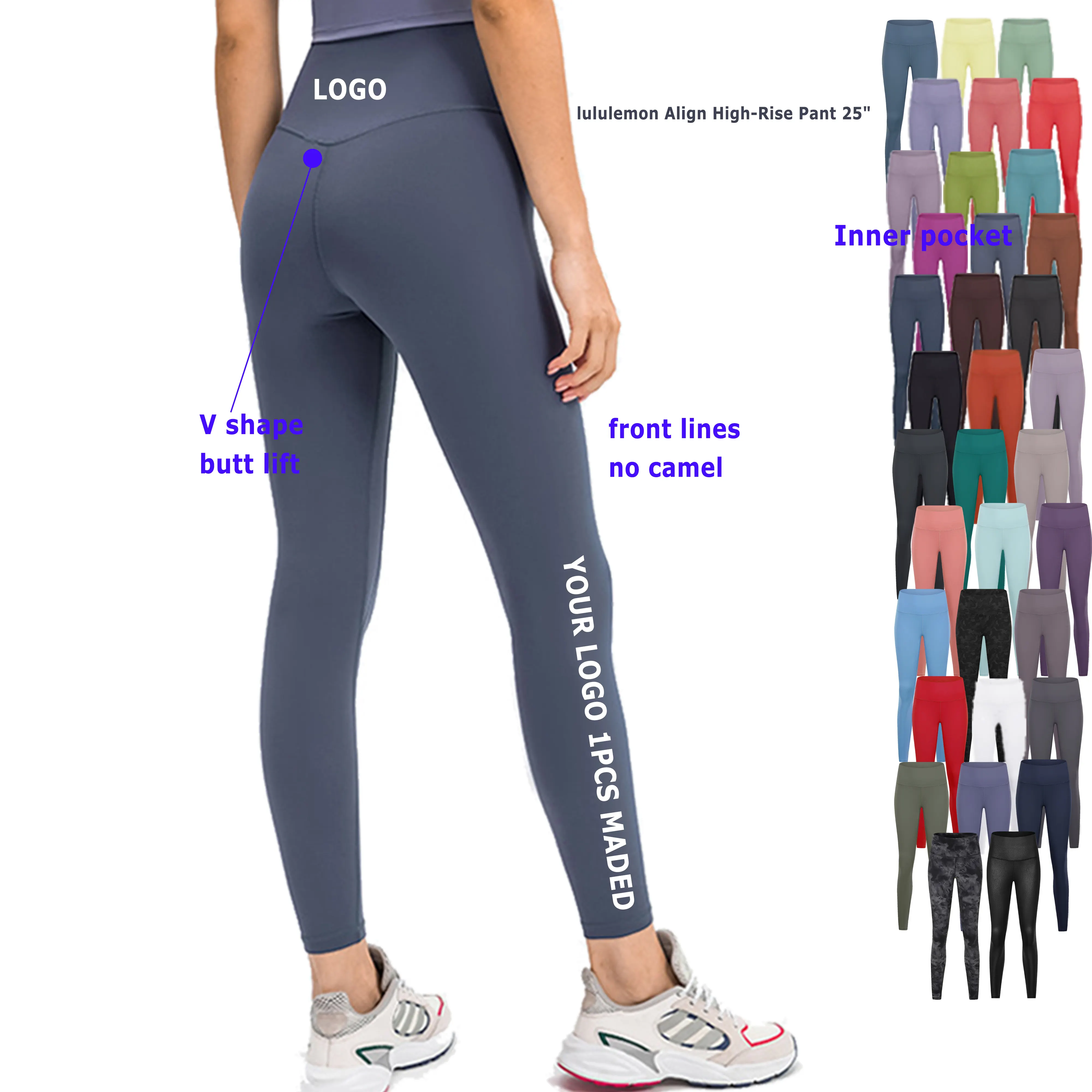 Celana ketat Gym lari legging olahraga atletik berkelanjutan pinggang tinggi lembut Align untuk wanita