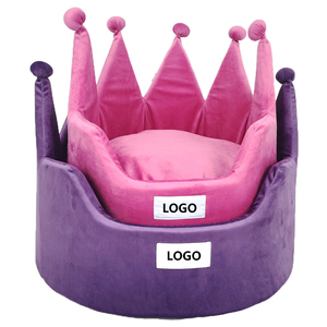 Yangyangpet Unieke Knuffelbeer Micro Pluche Paars Koningin/Koning Kroon Vorm Hond <span class=keywords><strong>Bed</strong></span>