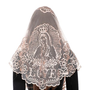 Copricapo da Donna, <span class=keywords><strong>Velo</strong></span> Cattolico Ricamato in Pizzo, <span class=keywords><strong>Mantilla</strong></span> per Chiesa - Product Image 3