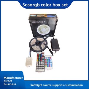 Juego de tiras de luces <span class=keywords><strong>LED</strong></span> inteligentes RGB 5050, tira de luz regulable con Control remoto de siete colores para decoración de festivales - Product Image 5