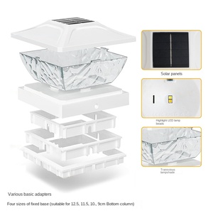 IP65 impermeable Solar al aire libre jardín LED Pilar luz decorativa cuerpo de aluminio columna lámpara de vidrio con cable paisaje columnas lámpara - Product Image 2