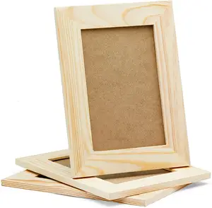 Tailai Houten Huis Decoratie 6X8 4X6 Diy Craft Picture Frames Onvoltooide Massief Grenen Hout Fotolijsten voor Kunst Schilderen