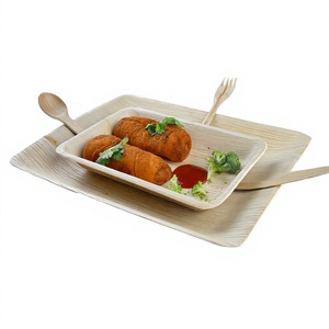 Bandeja Rectangular Desechable Ecológica de Hoja de Palma de 8 Pulgadas, Vajilla Biodegradable para Servir Alimentos, para Bodas, Marca OEM - Product Image 6