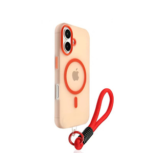Sensation de peau étui de téléphone givré pour iphone 17 <span class=keywords><strong>Pro</strong></span> Max étui de téléphone portable gelée magnétique avec lanière dragonne étui Simple pour fille - Product Image 2