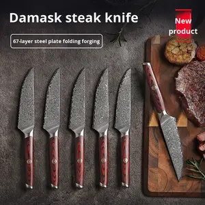 Juego de cuchillos para carne aptos para lavavajillas zurdos más vendidos transfronterizos, uso doméstico, corte de carne de estilo occidental, acero inoxidable dentado - Product Image 4