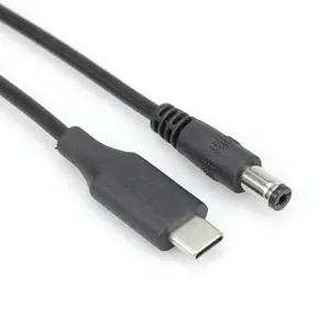 USB tipo C a DC 5,5mm Cable de alimentación de extensión compatible con PD 5V 9V 12V 19V