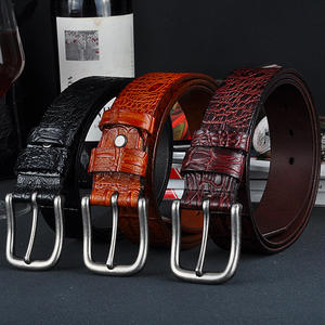 <span class=keywords><strong>Ceinture</strong></span> pour <span class=keywords><strong>homme</strong></span> en <span class=keywords><strong>cuir</strong></span> de vache véritable à motif crocodile, boucle en alliage, longueur 95-130 cm, vente chaude - Product Image 3