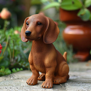Custom Dachshund Plastic Toy <b>Figurine</b> Mini <b>Dog</b> Doll Matte Finish Indoor Decor 2.9in Length Living Room Display - Product Image 3