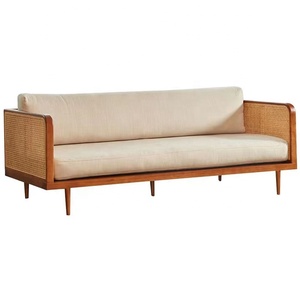 Muebles de Sala de Estar de Alta Calidad, Juego de Sofás de Madera con Ratán - Product Image 1