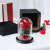 10x15CM dôme en verre décoratif infini stabilisé Rose noël affaires retour idées cadeaux conservé Rose plante