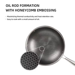 Yeni kızartma tavası sıcak satış 28-30 Cm paslanmaz çelik saplar yapışmaz paslanmaz çelik petek kızartma tavası - Product Image 2